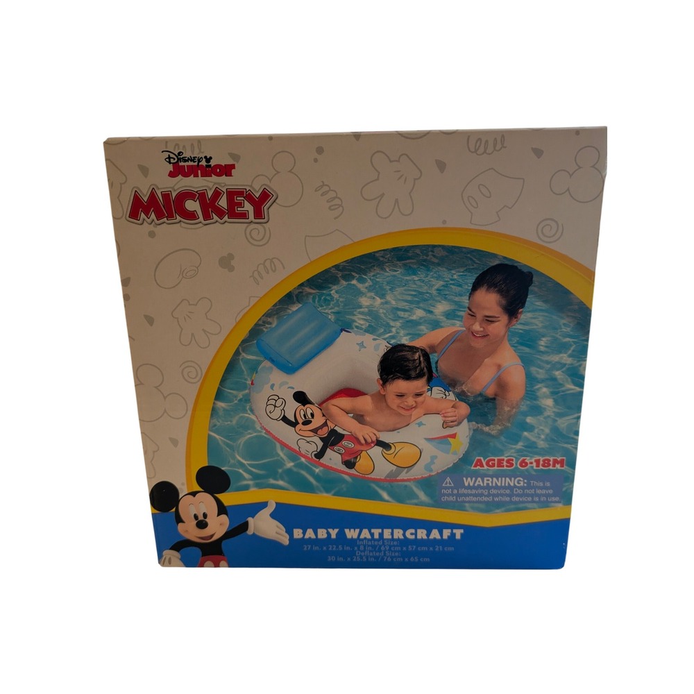 Disney Mickey Mouse Baby Watercraft Infant Toddler Swim Ring Float 18 Months